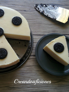 Una foto de Tarta fría de chocolate blanco