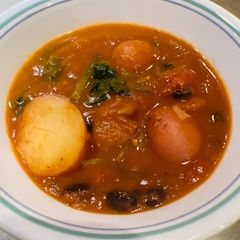 A picture of Black Bean Pumpkin Chowder.