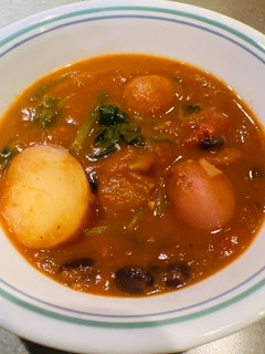 A picture of Black Bean Pumpkin Chowder.