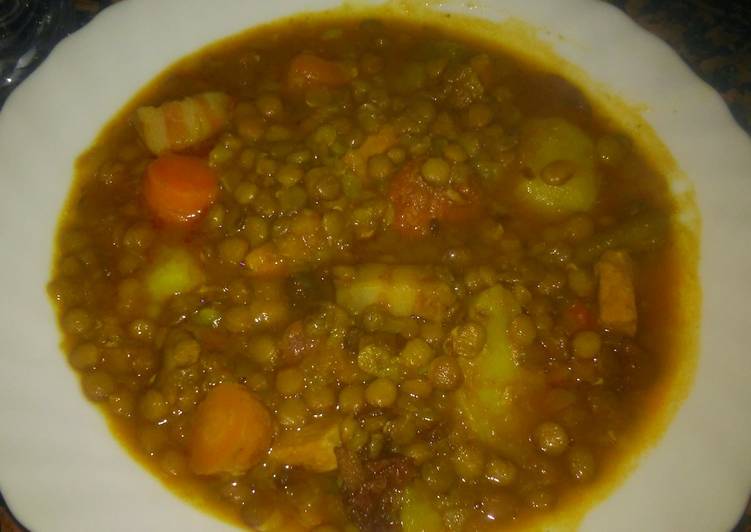 Lentejas con chorizo y verduras. Fácil. Pasito a pasito