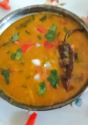 A picture of Bombay style spicy sambhar dal.