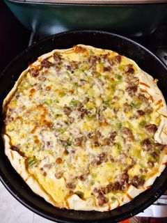 Una foto de Tarta de zapallitos y carne picada