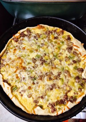 Una foto de Tarta de zapallitos y carne picada