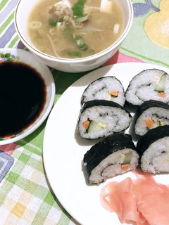 Foto resep Simple Sushi Roll & Miso Soup