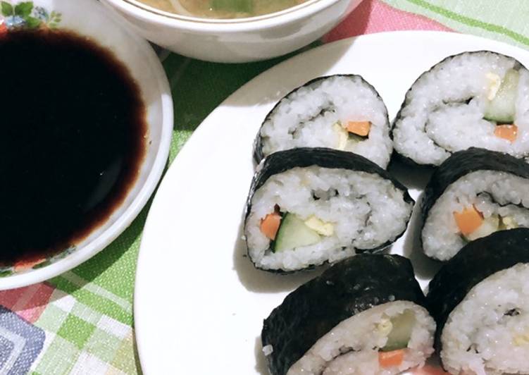 Resep Simple Sushi Roll &amp; Miso Soup, Enak