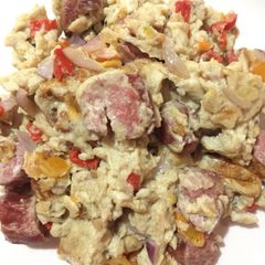 A picture of Scrambled Egg with Sausage.