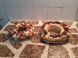 Rosca de Pascua trenzada y rosca clásica rellena de crema pastelera