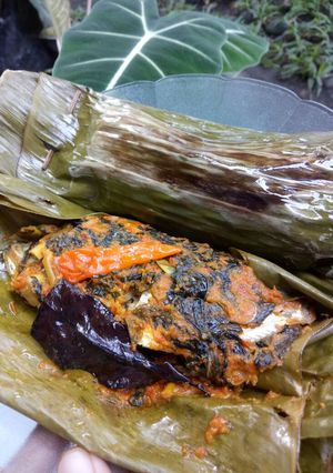 Foto resep Pepes ikan kembung daun singkong