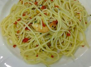 Foto resep Aglio Olio with Shrimp/Beef Bacon