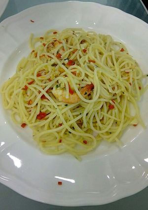 Foto resep Aglio Olio with Shrimp/Beef Bacon
