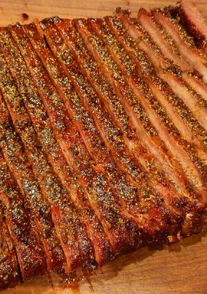 A picture of Mike's Smoked Peppered Beef Brisket.