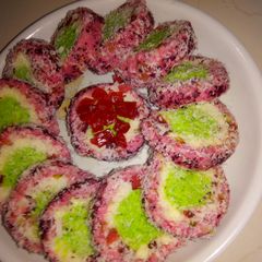 A picture of Rose gulkand rolls.