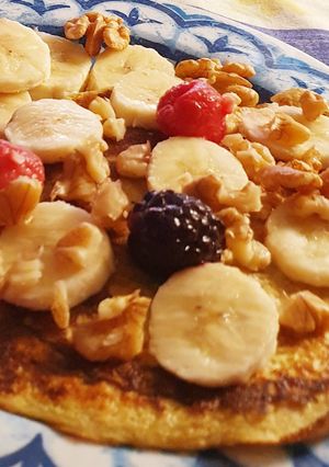 Una foto de Panqueques de avena y banana