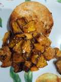 Zucca e Hamburger di salmone in friggitrice ad aria