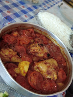 A picture of Baked Chicken and Vegetables.