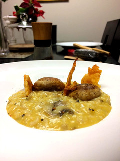Una foto de Risotto de hongos al ají amarillo