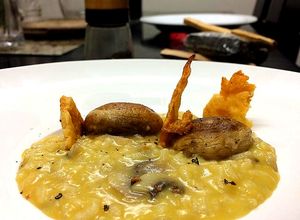 Una foto de Risotto de hongos al ají amarillo