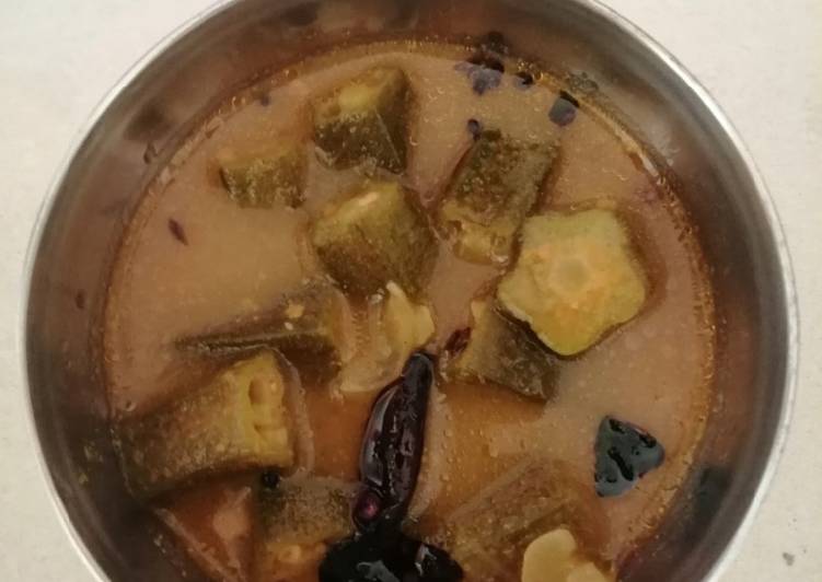 Recipe of Quick Bhindi rasam (bendakaaya pulusu)