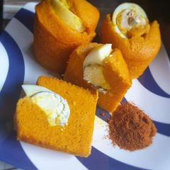 A picture of Moi moi with Boiled egg.