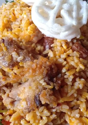 Foto resep Nasi goreng ayam geprek