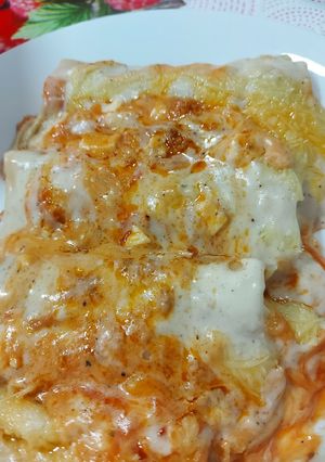 Una foto de Canelones de atún
