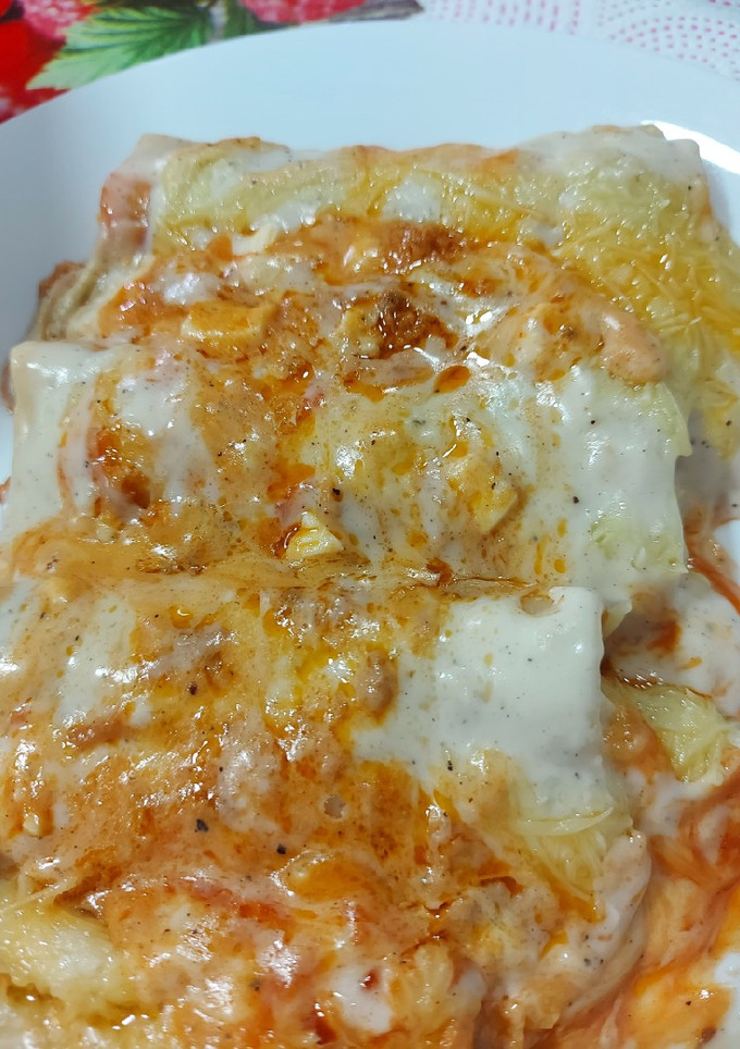Una foto de Canelones de atún