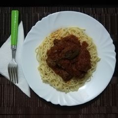 Spaghetti and meat balls A picture of Spaghetti and meat balls.