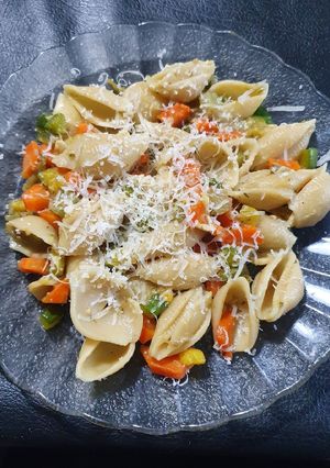 Una foto de Fideos con verduras