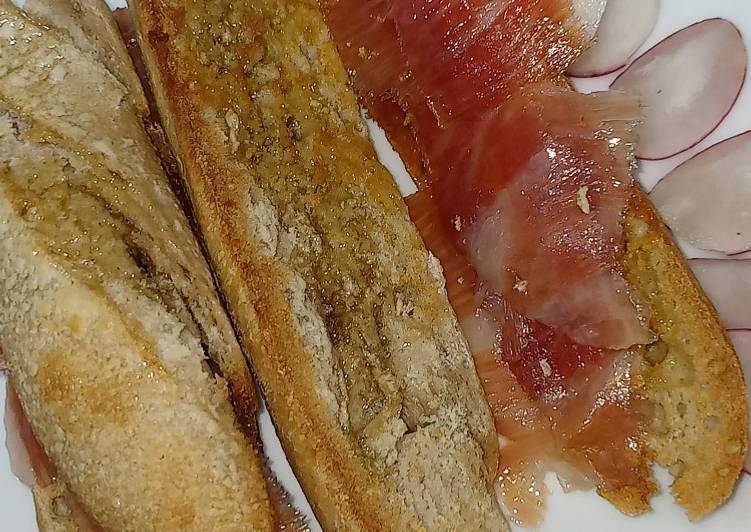 Flauta con Oli de Raig y jamón ibérico 😋😋