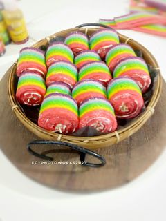 Foto resep Rainbow Mini Roll Cake