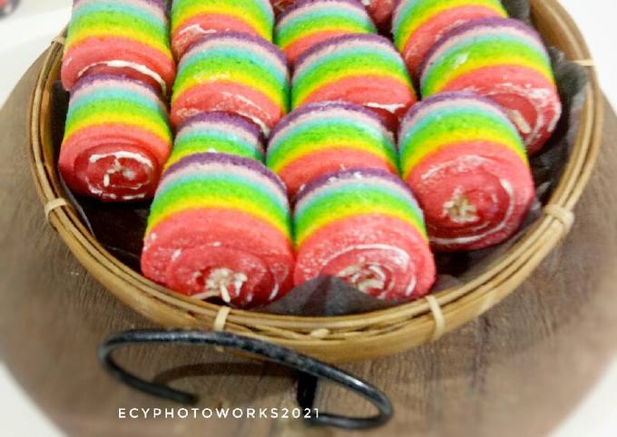 Rainbow Mini Roll Cake