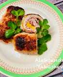 Pork rolls with peaches
