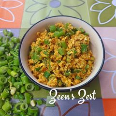 A picture of 15 minutes Onion Flower Stalk Anda Bhurji.