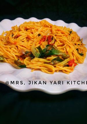 Superghetti with ugu leaf ainihin hoton girkin