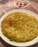 Tortilla de tallarines con queso