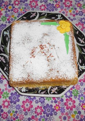 Una foto de Bizcocho al azafrán