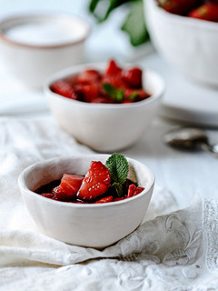 Una foto de Fresas con vinagre