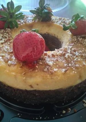 Una foto de Chocoflan