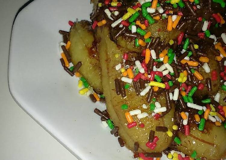 Resep Pisang Coklat 🍌🍫Tabur Warna, Lezat