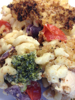 A picture of Chicken and Cherry Tomato Pasta Bake.