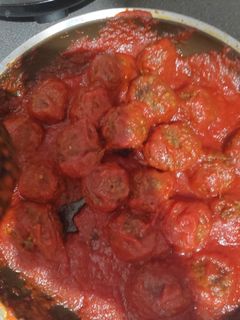 Una foto de Albóndigas de berenjena y cous cous