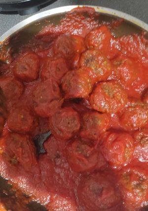 Una foto de Albóndigas de berenjena y cous cous