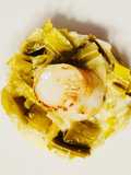 Leek Fondue, Mashed Potatoes, and Scallops