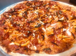 Una foto de Pizza vegetariana