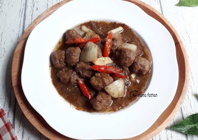 Resep Bola Daging Saus Tiram Oleh Mama Fathan Cookpad