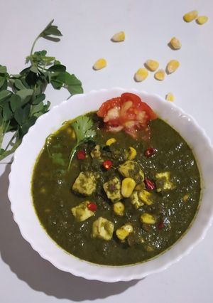 A picture of Green Corn Paneer.