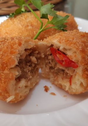 Foto resep Roti goreng isi kari ayam