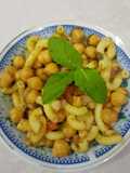 Channa chaat with macaroni