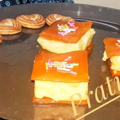 Aam papad pudding A picture of Aam papad pudding.