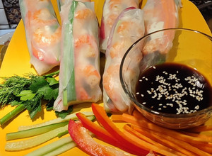 Фото Спрінг роли з овочами та креветками🦐.
